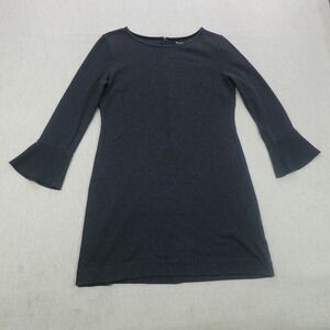 Madewell Dress Womens Small Gray Bell Sleeve Pullover Stretch Knit Fall F4968